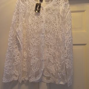 White Light Lace Jacket NEW, XXL
